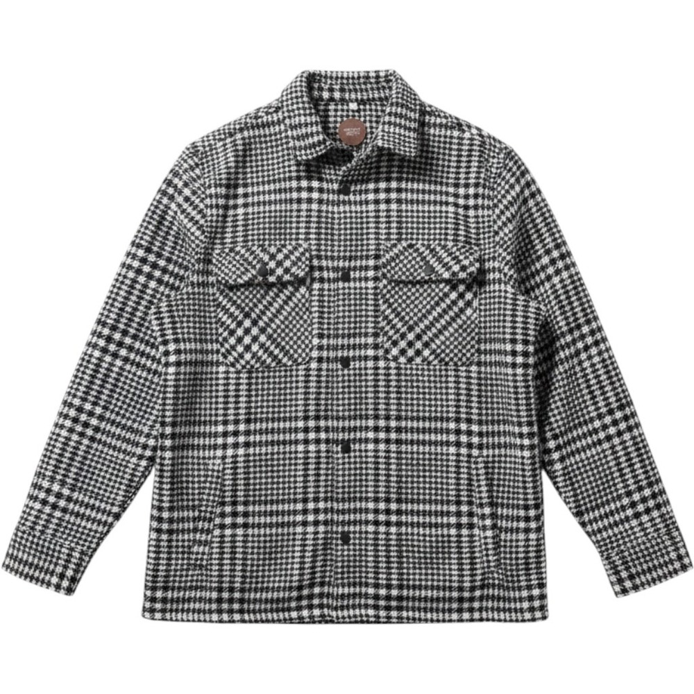 NWT Common People Men Granby Luxe Overshirt Shacket Textured Houndstooth Tweed M